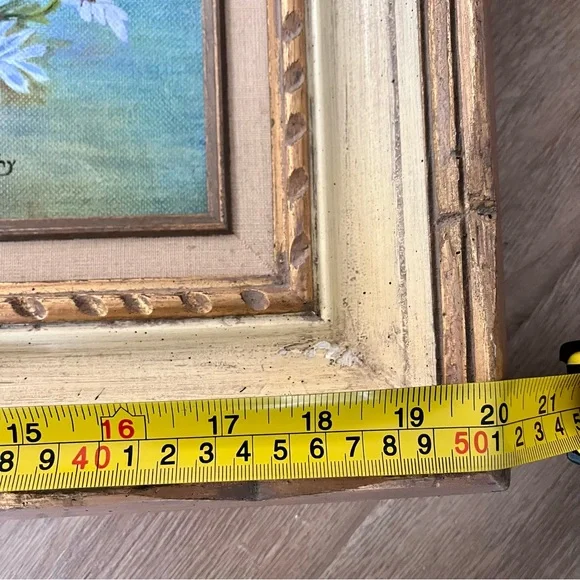 1982 Dorothy Huff ~ Original Signed White Daisy Framed Oil Painting 20" x 17"